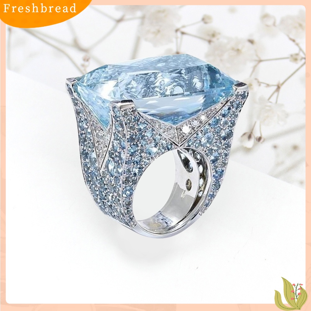 &lt; Freshbread &gt; Sparkling Women Cubic Zirconia Cincin Pengantin Pernikahan Pertunangan Pesta Perhiasan Hadiah