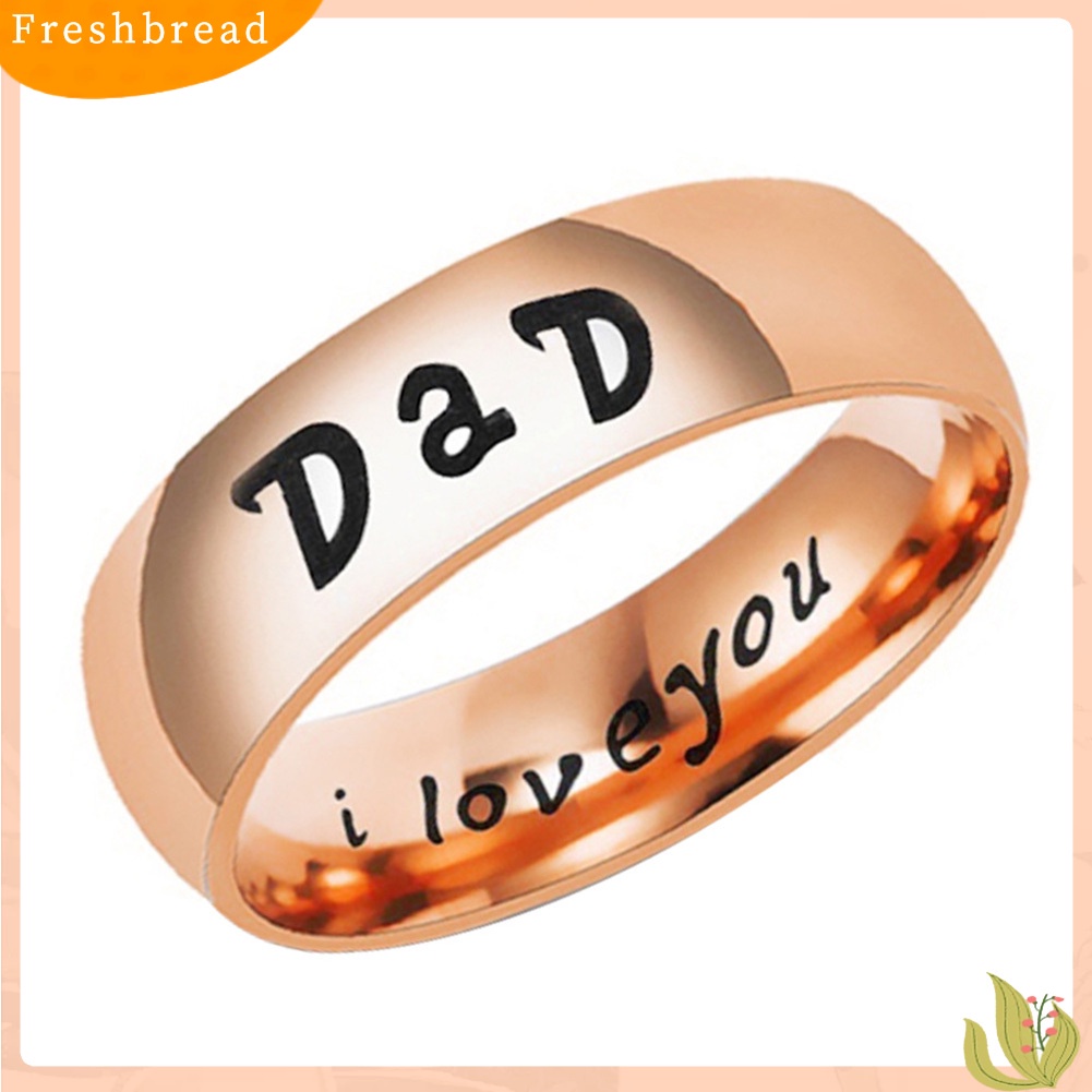 &lt; Freshbread &gt; Stainless Steel Ibu Ayah Anak Anak Huruf Band Perhiasan Cincin Anggota Keluarga