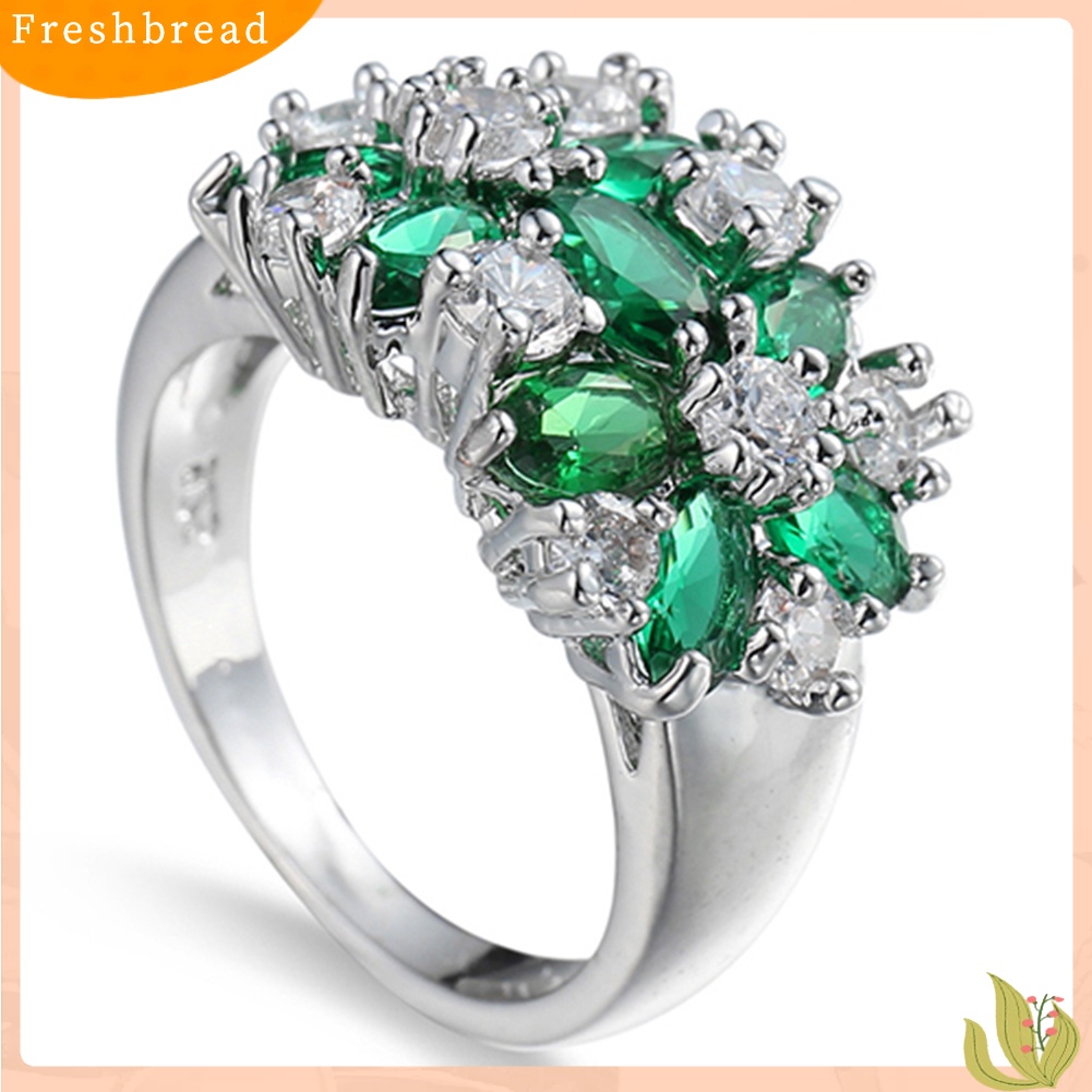 &lt; Freshbread &gt; Wanita Fashion925 Sterling Perak Berlapis Berlian Imitasi Pernikahan Knuckle Finger Ring