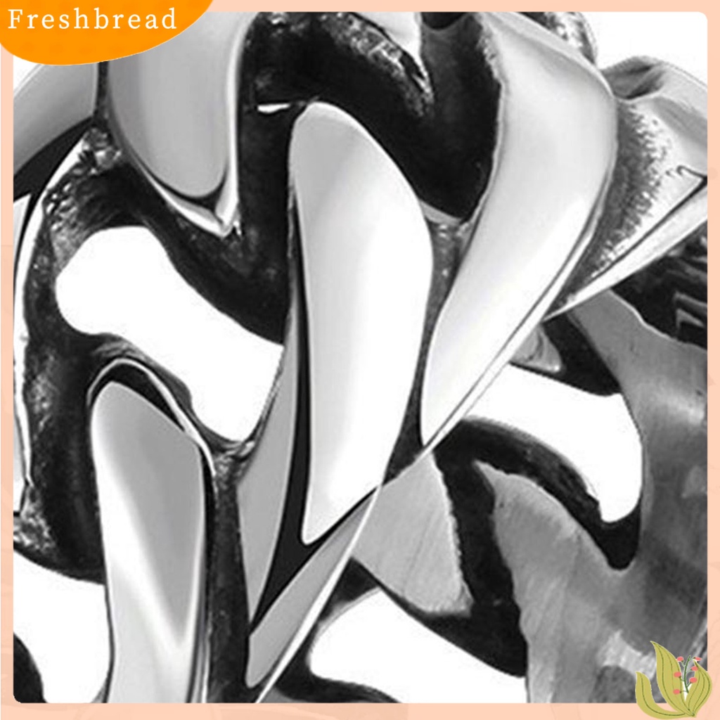 &lt; Freshbread &gt; Cincin Pria Perhiasan Rantai Geometris Electroplated Tahan Lama Ring Untuk Pacaran