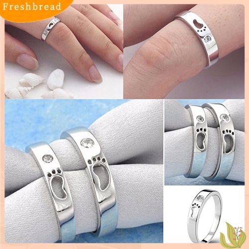 &lt; Freshbread &gt; Fashion Pria Wanita Bayi Kaki Desain Perhiasan Cincin Jari Berlian Imitasi Mengkilap