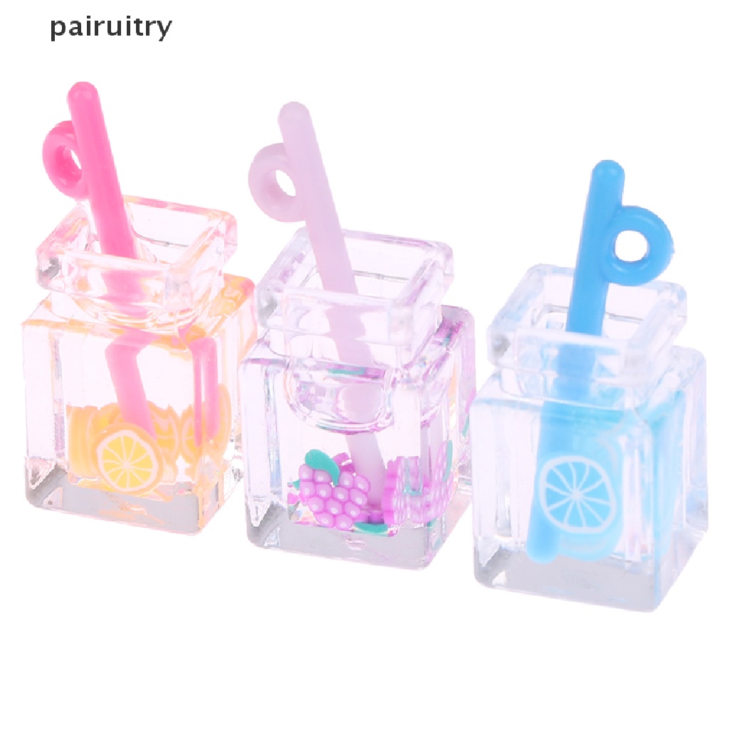 Prt 10pcs Mix Warna Cangkir Teh Gelas Mini Bubble Milk Tea Sippy Cup Fruit Slice Bottle Diy PRT