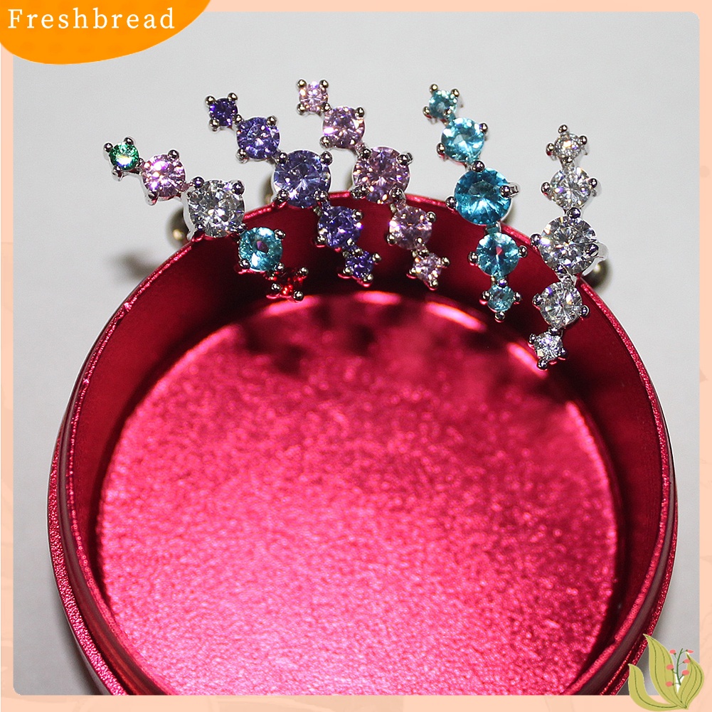 &lt; Freshbread &gt; 1Pc Lady Berlian Imitasi Hias Arc Shape Ear Stud Earring Perhiasan Tindik Tulang Rawan