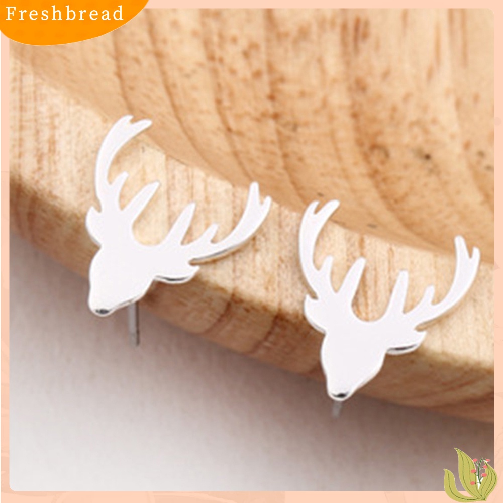 &lt; Freshbread &gt; Lucu Wanita Tanduk Rusa Bentuk Hewan Telinga Stud Anting Perhiasan Hadiah Ulang Tahun