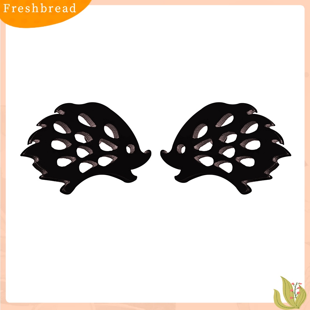 &lt; Freshbread &gt; Stainless Steel Minimalis Berongga Landak Wanita Stud Earrings Perhiasan Hadiah