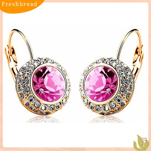&lt; Freshbread &gt; Womens Mewah Besar Mengkilap Berlian Imitasi Telinga Tindik Studs Hook Earrings Jewelry