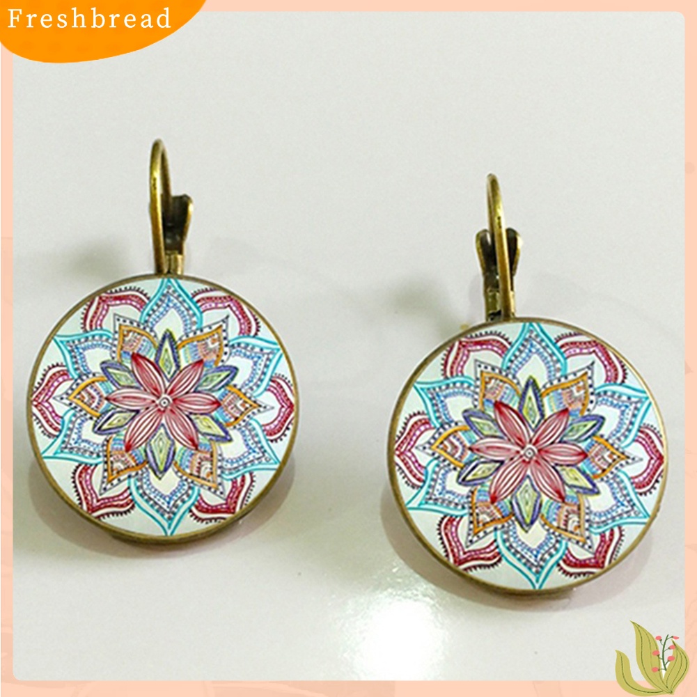 &lt; Freshbread &gt; Vintage Unik Wanita Mandala Bunga Alloy Kait Anting Lady Ear Perhiasan Hadiah