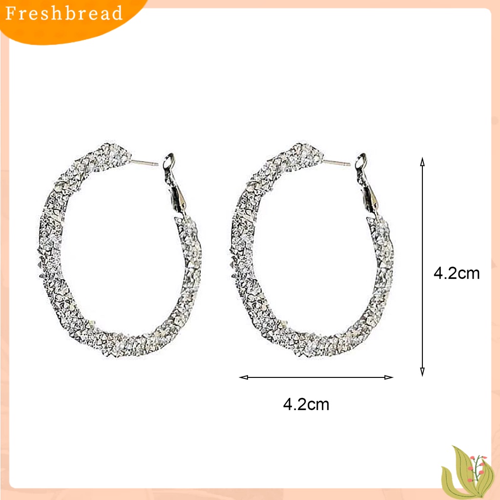 &lt; Freshbread &gt; 1pasang Anting Wanita Berkilau Menawan Berlian Imitasi Menjuntai Anting Fashion Perhiasan Aksesoris Pakaian Sehari-Hari