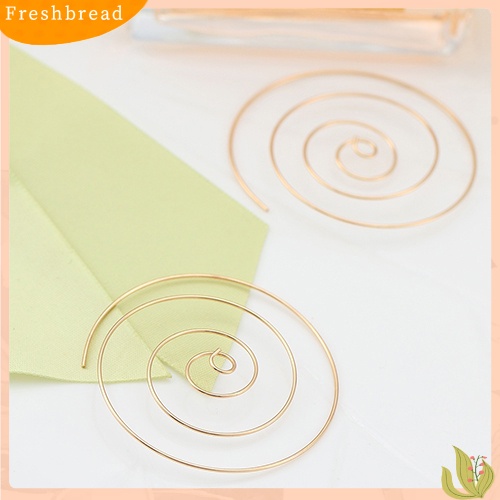 &lt; Freshbread &gt; Wanita Romantis Perak Disepuh Goldplated Earring Bulat Anting Bentuk Spiral