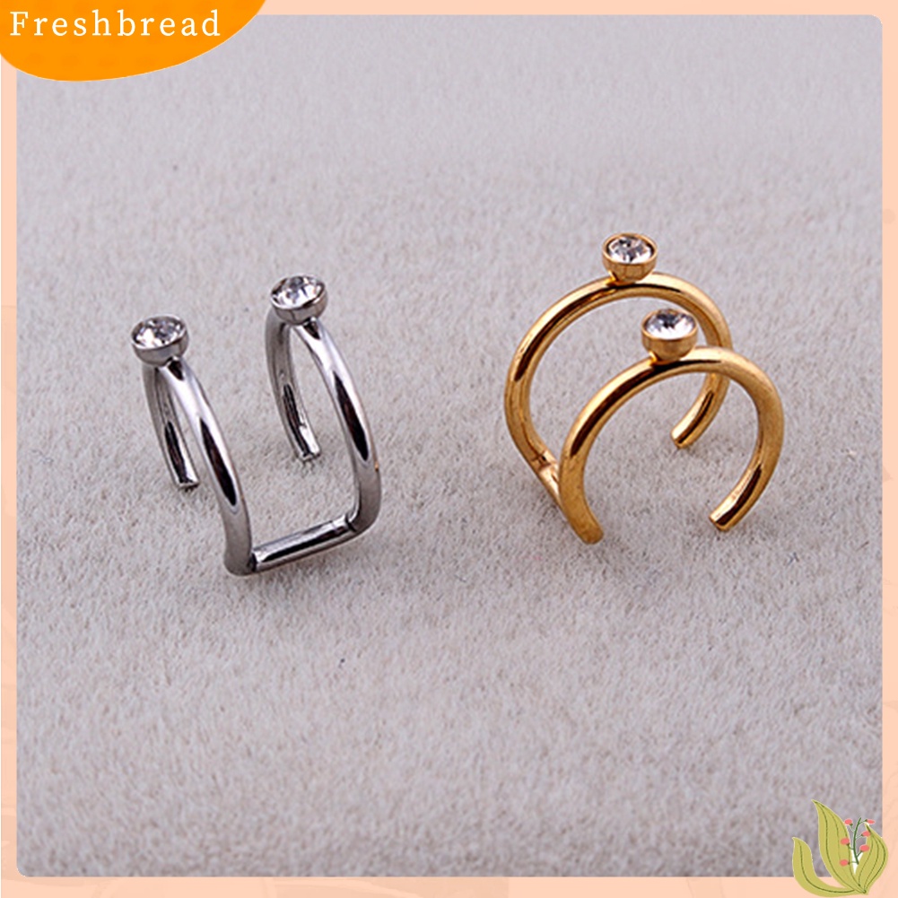 &lt; Freshbread &gt; 1Pc Wanita Berlian Imitasi Hias Helix Tulang Rawan Manset Telinga Tanpa Tindik Klip On Earring