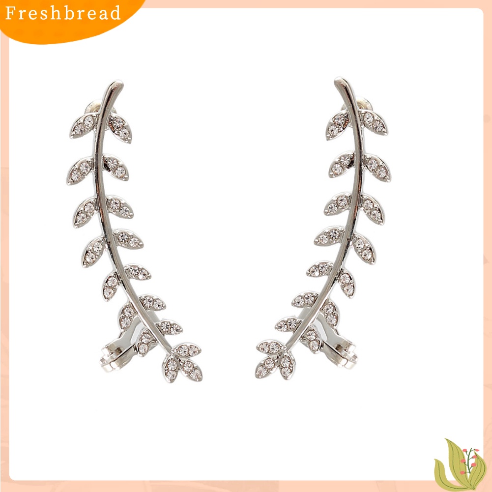 &lt; Freshbread &gt; Lady Mode Cabang Berlian Imitasi Pesona Stud Earrings Perhiasan Pernikahan Ear Jacket