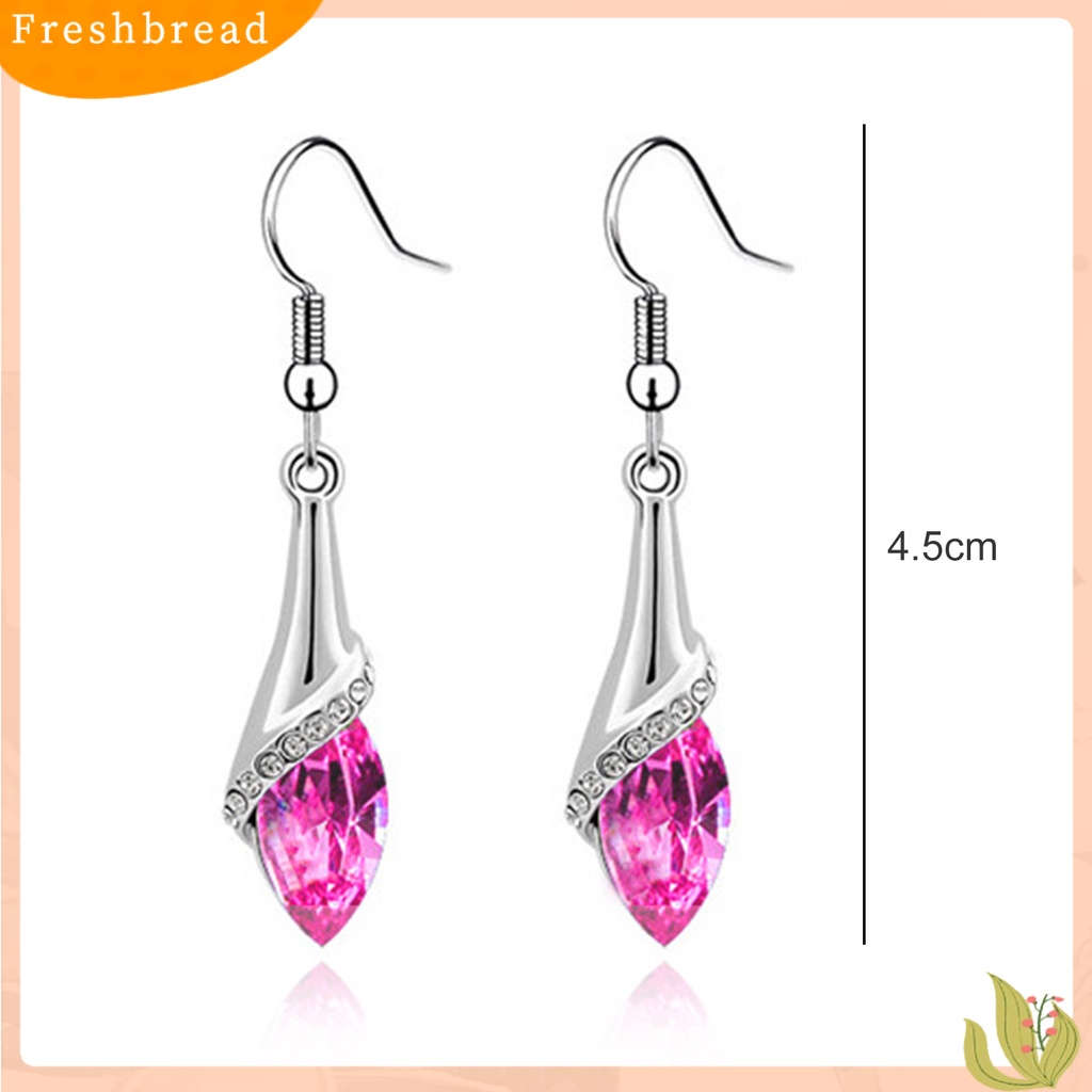 &lt; Freshbread &gt; 1pasang Anting Liontin Berkilau Gaya Sederhana Bentuk Kreatif Elegan Warna Vibrant Hias Alloy Permata Imitasi Tetesan Air Wanita Anting Menjuntai Untuk Wanita