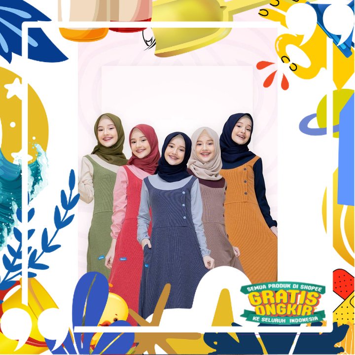 gamis tanggung rahnem gt 15 / baju remaja / gamis remaja / dress wanita tanggung / baju anak/ kopel 