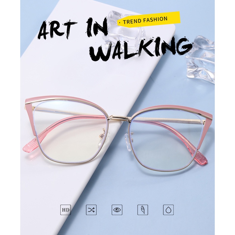Kacamata Korea 2334 Kacamata Cat Eye, Kacamata Minus Normal , Kacamata Gaya Anti Radiasi Kaca Mata Minus Wanita Pria / BS