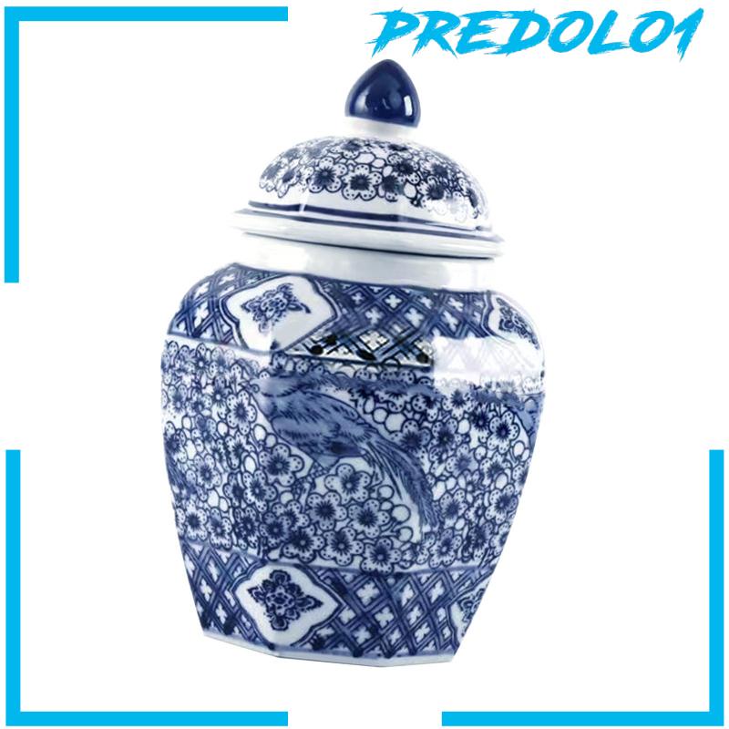 [Predolo1] Toples Jahe Porcelain Pot Rangkaian Bunga Glossy Dengan Tutup Untuk Hadiah Dekor