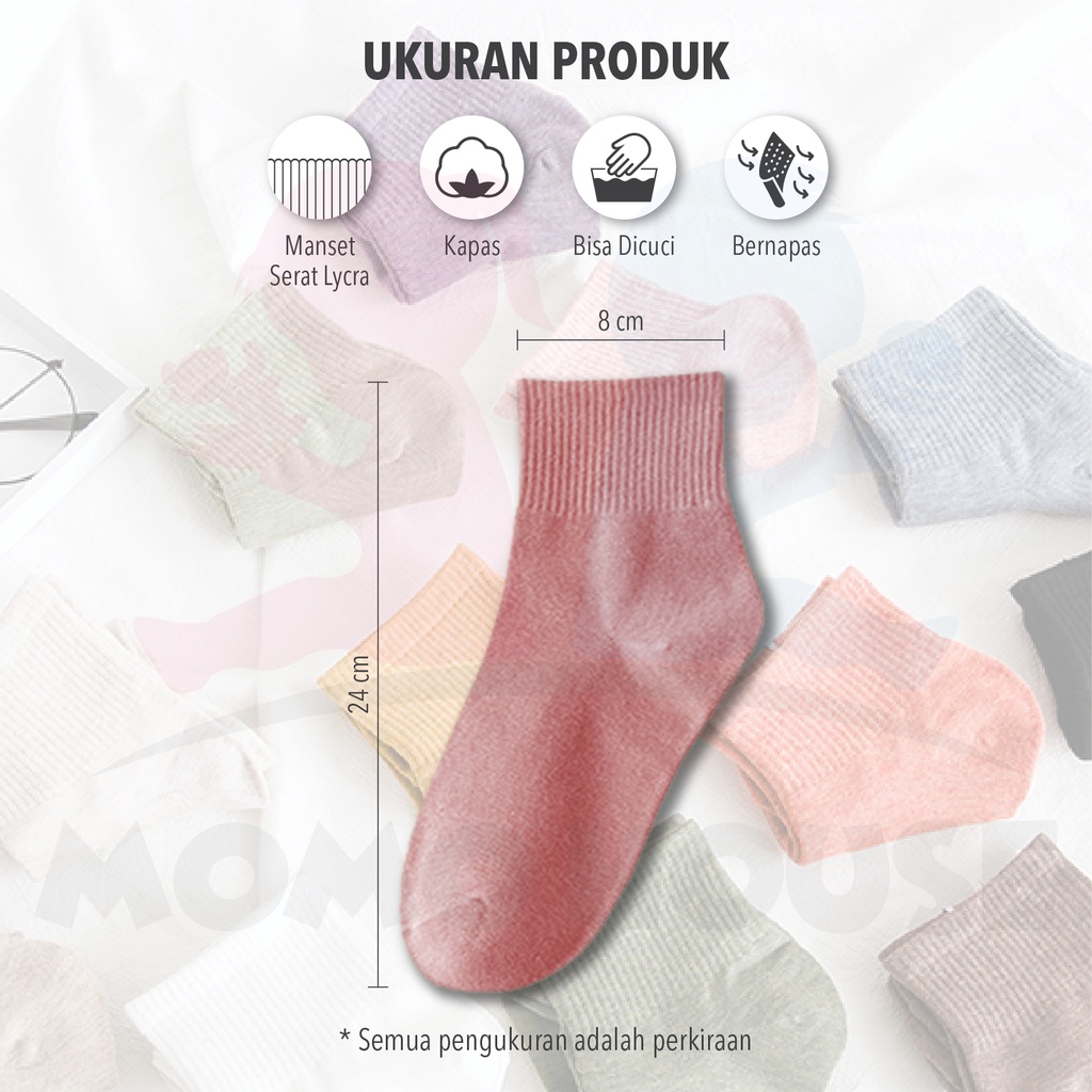 MOMO HOUSE Kaos Kaki Pendek Wanita Kaos Wanita Kaos Kaki Kaos Kaki Dewasa Perempuan Kaos Kaki Pendek Wanita Kaos Kaki Polos kaos kaki polos wanita