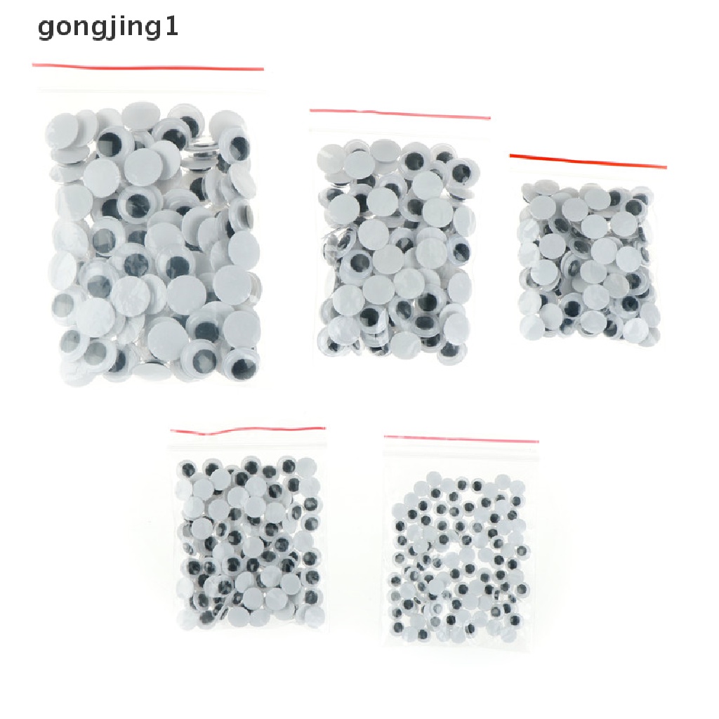 Ggg 100pcs 6-15mm Plastik Bergoyang Googly Eyes Perekat Diri Untuk Boneka DIY Anak Kerajinan ID