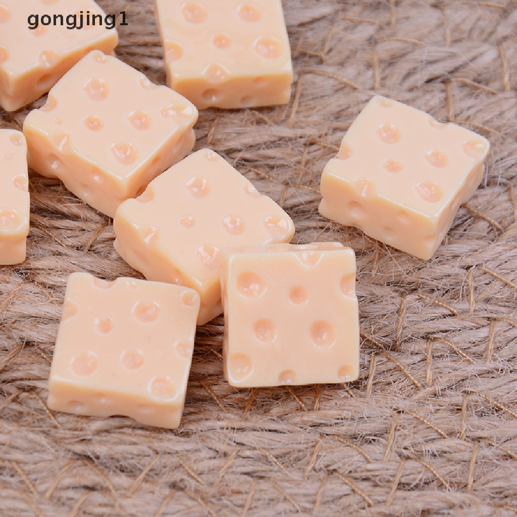 Ggg 10pcs 3d Simulasi Keju resin Miniatur Seni Pasokan diy Dekoratif craft ID