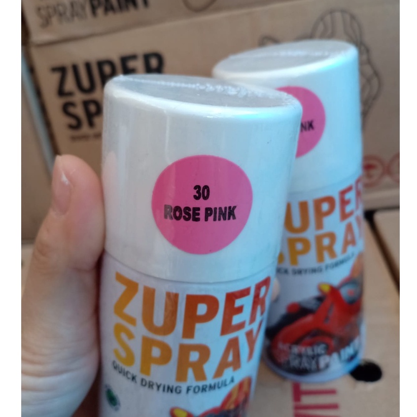 Zuper Spray Paint Pilok Pilox Warna Rose Pink / Merah Muda (P 30) 150cc/150ml