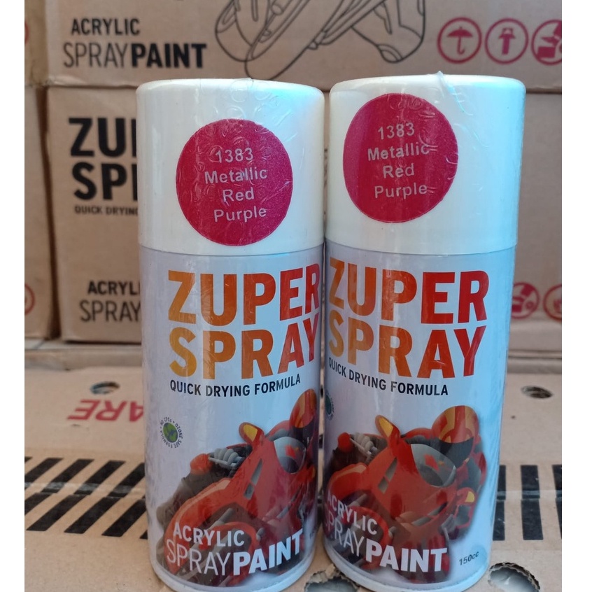 Zuper Spray Paint Pilok Pilox Warna Metallic Red Purple (P 1383) 150cc/150ml