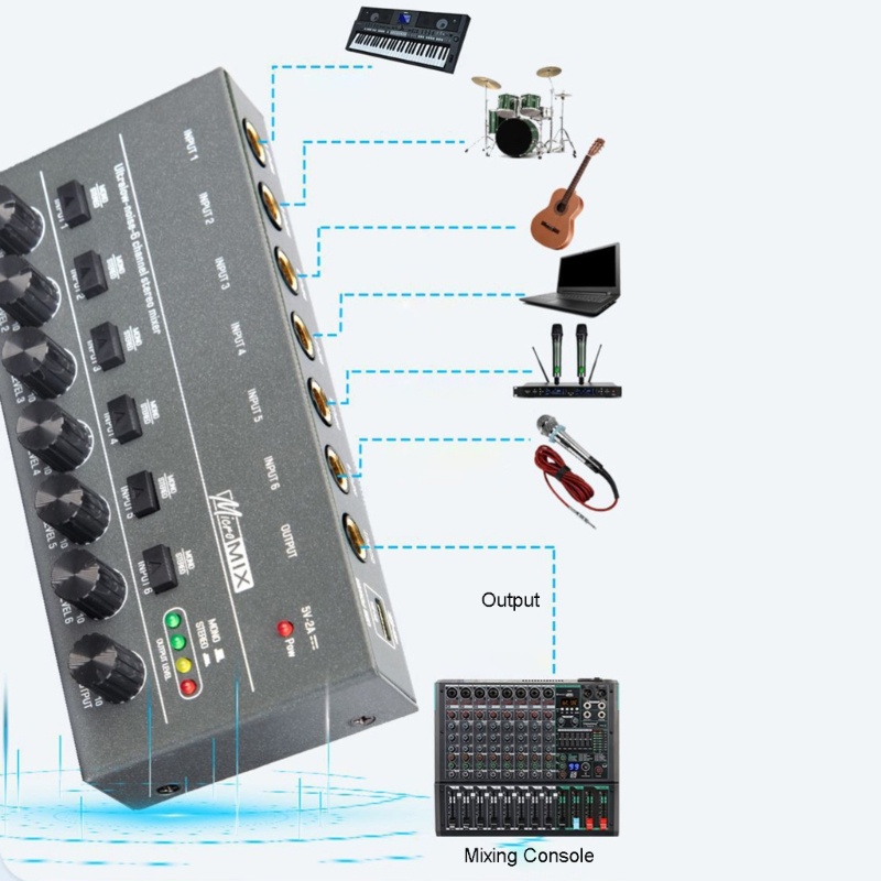 Zzz Mixer Untuk Instrumen Elektronik Komputer Mixer Suara Stereo Output