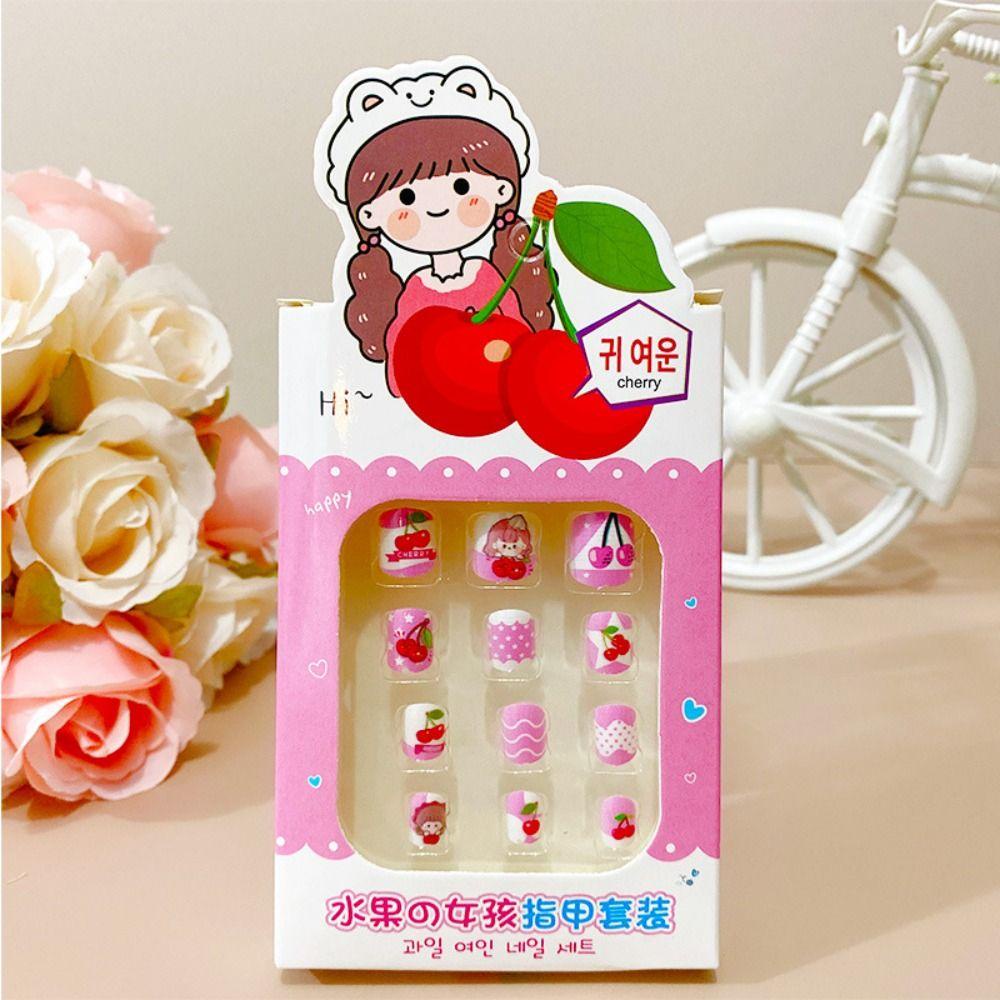 Mxbeauty Nail Art Decal Detachable Nail Art Kartun Buah Tekan Pada Kuku Manicure Ornaments Kuku Palsu