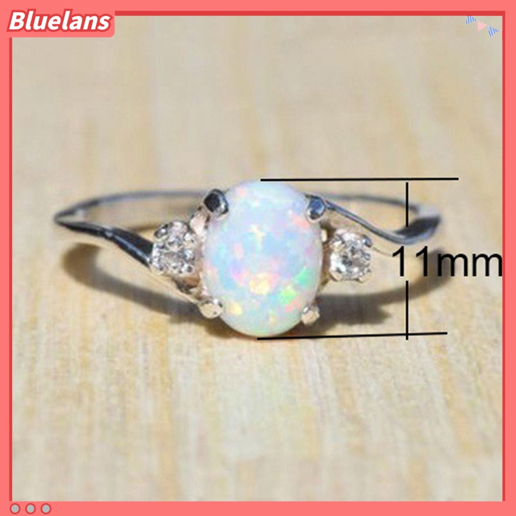 {In Stock} Cincin Kilau Imitasi Opal Berlian Imitasi Hias Tembaga Gaya Wanita Ring Untuk Pernikahan