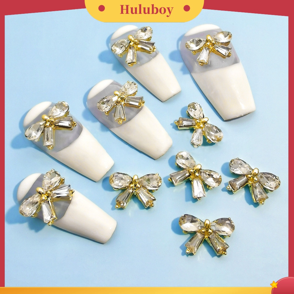 {In Stock} 10Pcs Berlian Imitasi Kuku Multiguna Mengkilap Tiga Dimensi Hias Anti Jatuh DIY Hadiah Nomor2023 Bow-knot Bintang Laut Nail Art Perhiasan Untuk Wanita