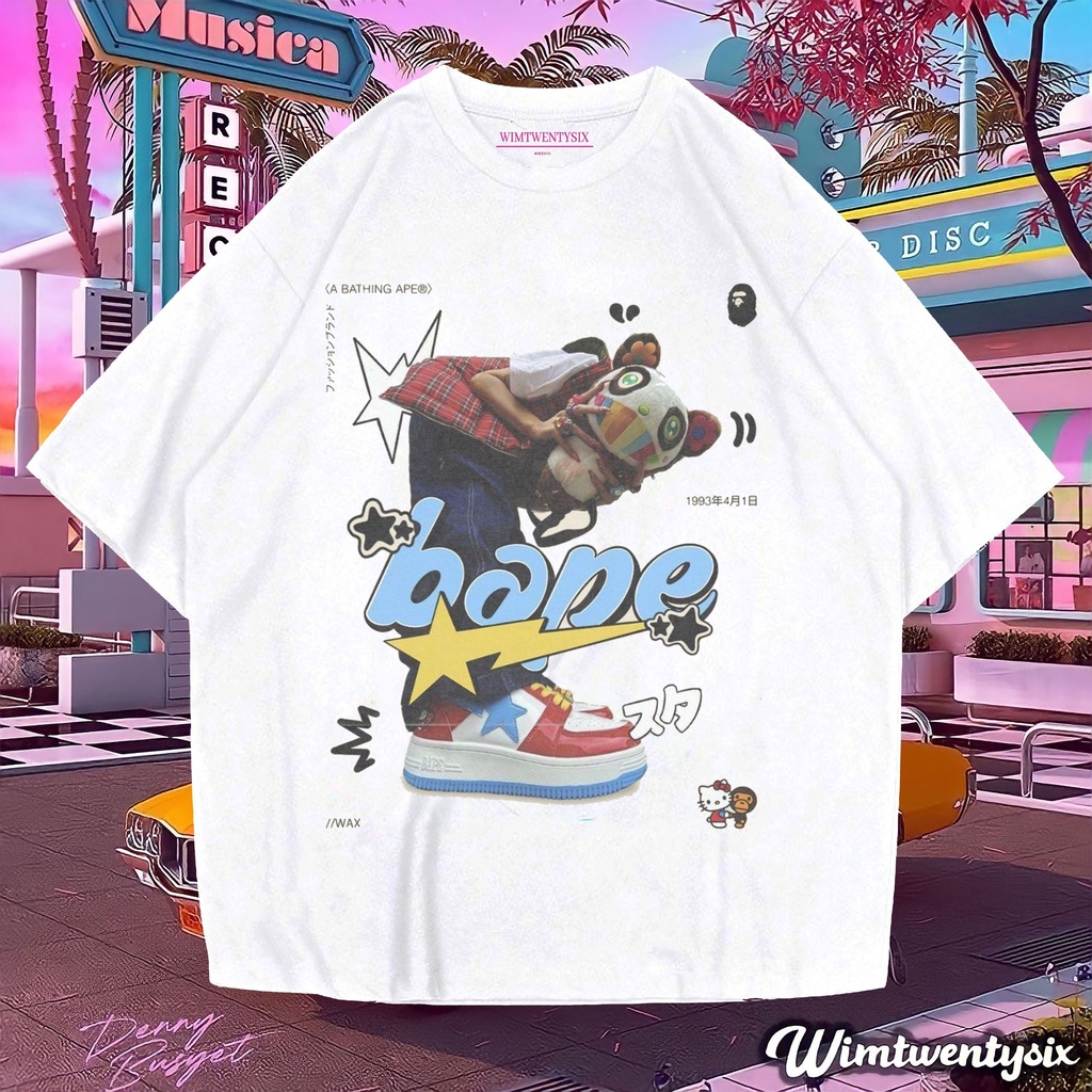 Wimtwentysix “bape” Oversized T-Shirt | Kaos oversize | Vintage tee