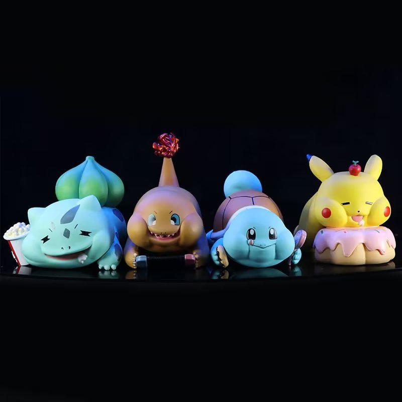 Kawaii Pokemon Pikachu Charmander Bulbasaur 9cm Model Mainan Figure Anime Untuk Mainan Anak