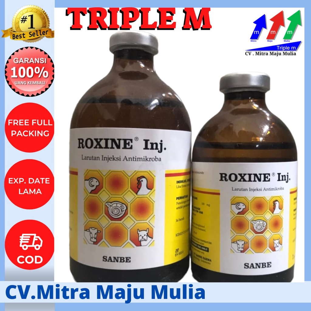 Roxine 50ml Roxine 100 ml Antibiotik Sapi Kambing dll Sanbe