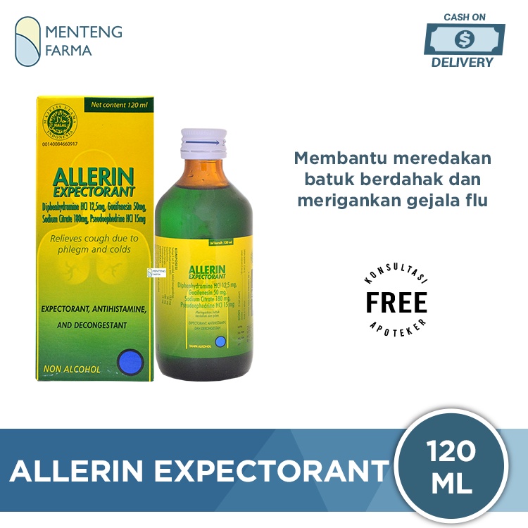 Allerin Expectoran Sirup 120 mL - Obat Batuk dan Pilek