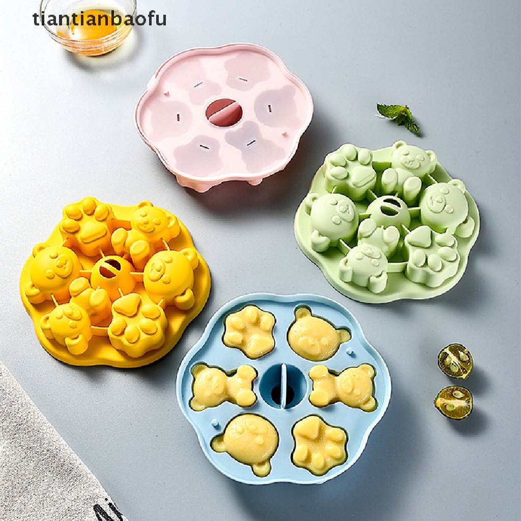 [tiantianbaofu] Cetakan Silikon Beruang Kartun DIY Alat Decorag Kue Untuk Butik Kotak Makan Bayi