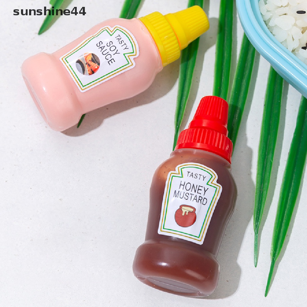 Sunshine 4pcs/set 25ML Botol Kecap Tomat Mini Madu Mustard Portable Wadah Saus Kecil Wadah Saus Salad Wadah Pantry ID