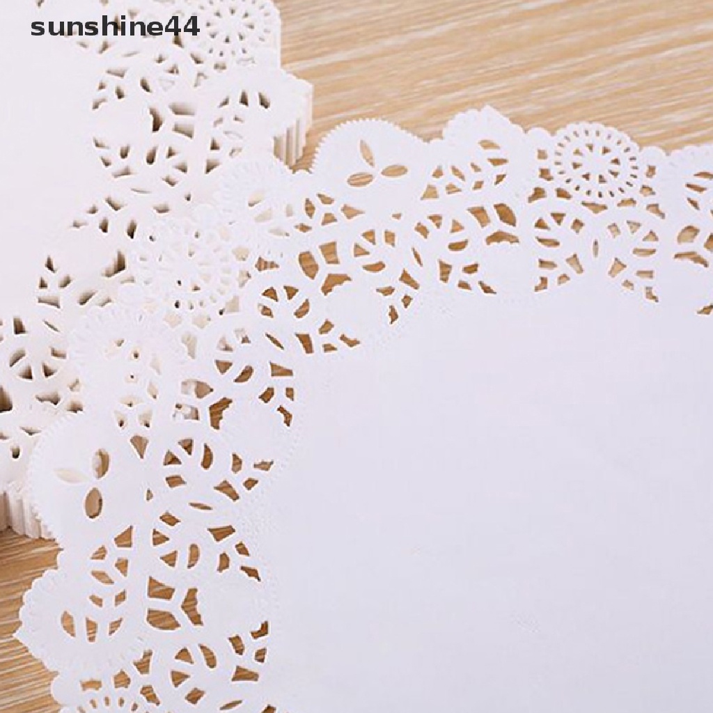 Sunshine 200Pcs Kertas Liner Baking Renda Bulat Non Oilproof Pure Pulp Penyerap Minyak ID