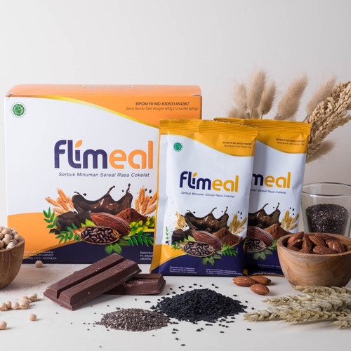 BOP FLIMEAL (MEAL REPLACEMENT) - 1 BOX ISI 12 SACHET MINUMAN SEREAL TINGGI NUTRISI PENGGANTI MAKAN DIET