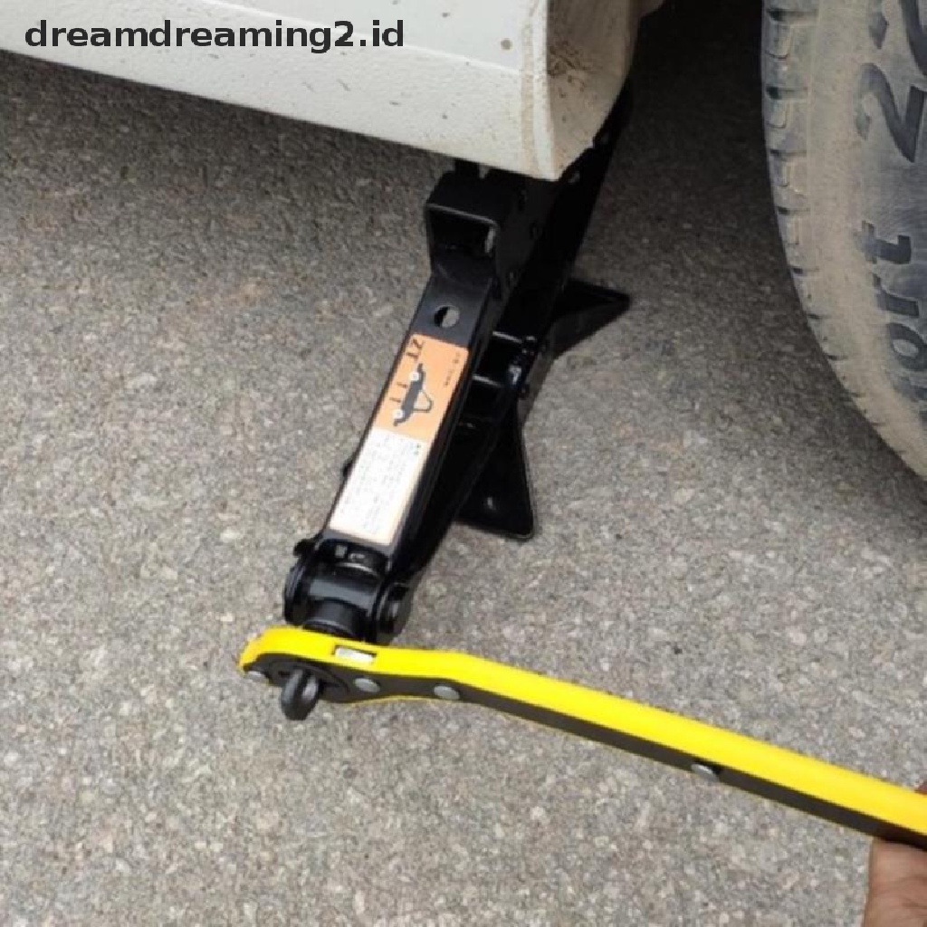 (hot) Auto Labor saving Jack ratchet Wrench Scissor Jack Kunci Lug Roda Ban Garasi//