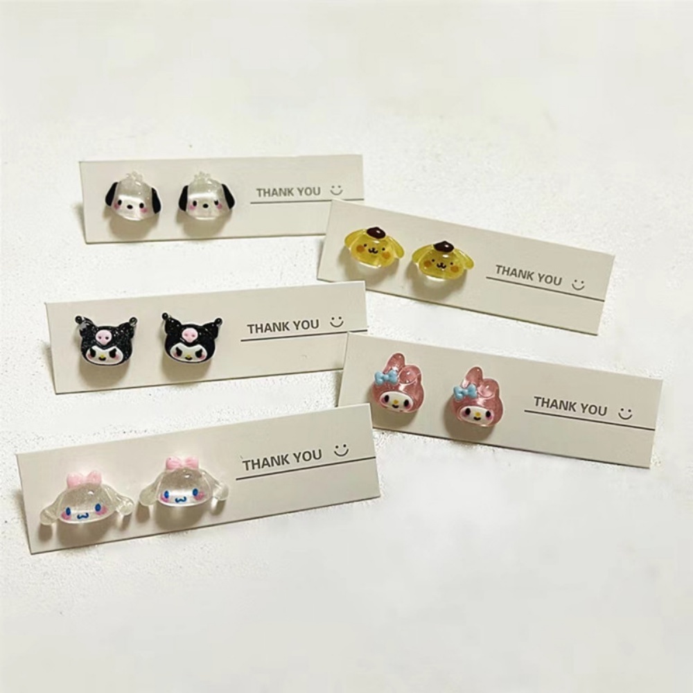 Sanrio Jepang Lucu Kulomi Anting-Anting Kecil Indah Kartun Kepribadian Girlish Hadiah Pacar Anting Perhiasan Hati Manis