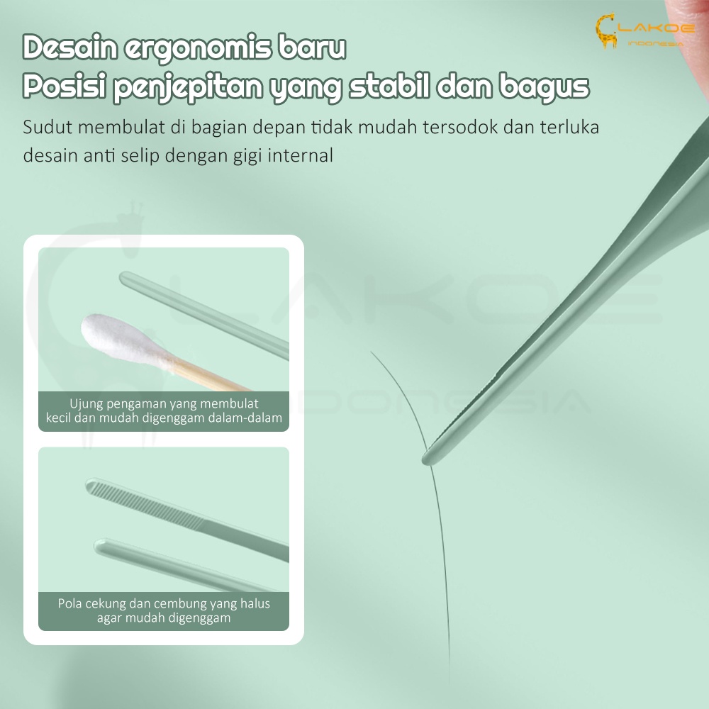 Lakoe 4in1 Alat Pembersih Telinga Bayi Silikon/Korek Kuping LED Lampu Senter Rechargeable/Ear pick Earpick Nose Tweezer