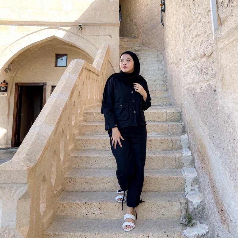 Baju One Set Wanita Izmir Linen