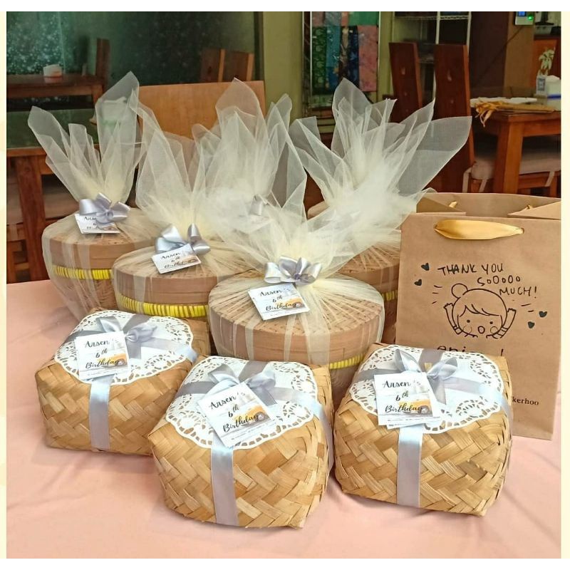 

[ Besekraf ] Besek Bambu Ukuran 16x16 cm Wadah Kotak Nasi | Tempat Souvenir Unik Termurah | Besek bambu hampers