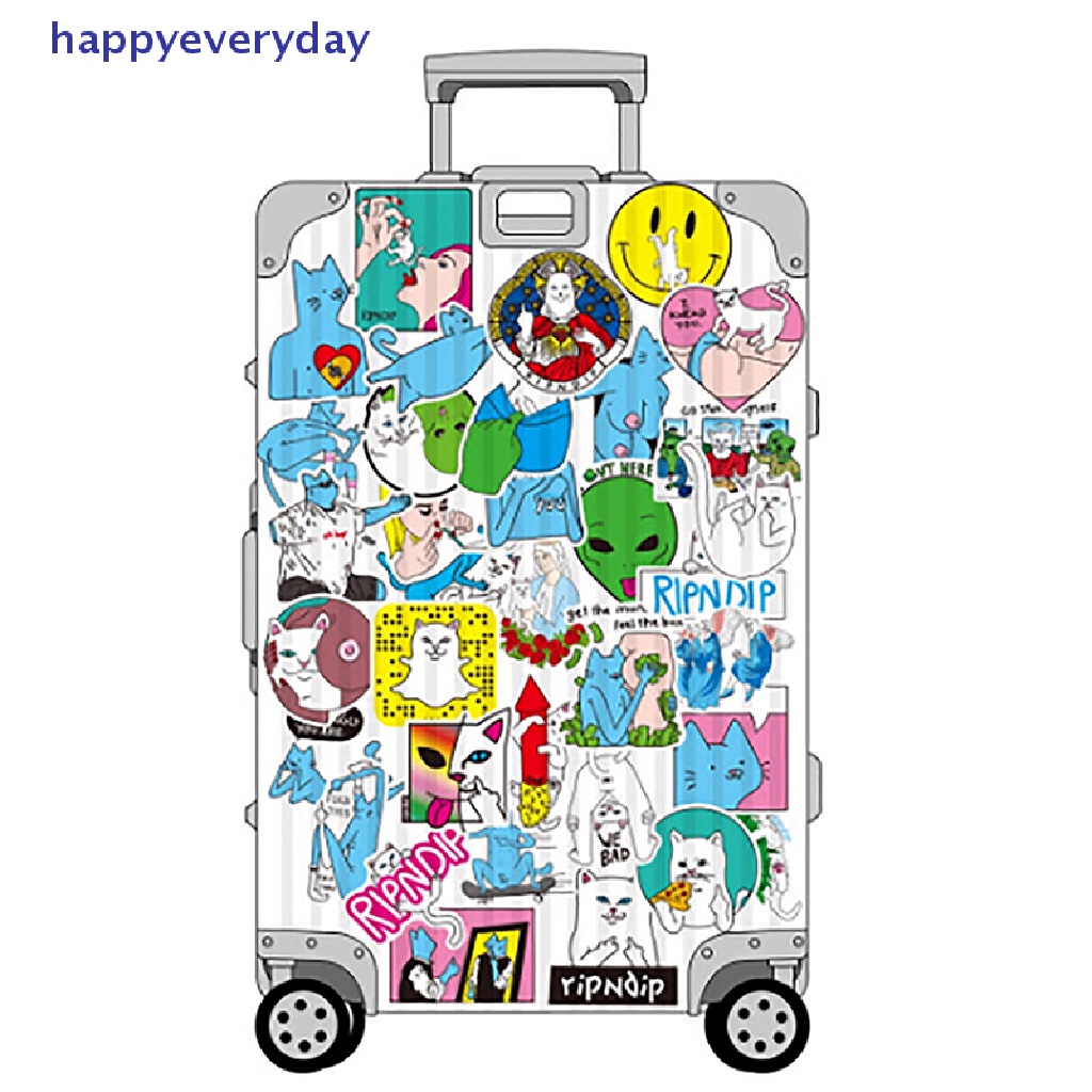 [happy] 50pcs Stiker RIPNDIP Lucu Bom Skateboard Koper Laptop Decals [ID]