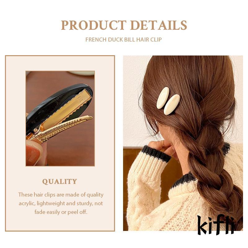 [KD] Indah Poni Rusak Klip Rambut Padat Tanda Emas Kecil Klip Rambut French Duckbill Clip Hairpin