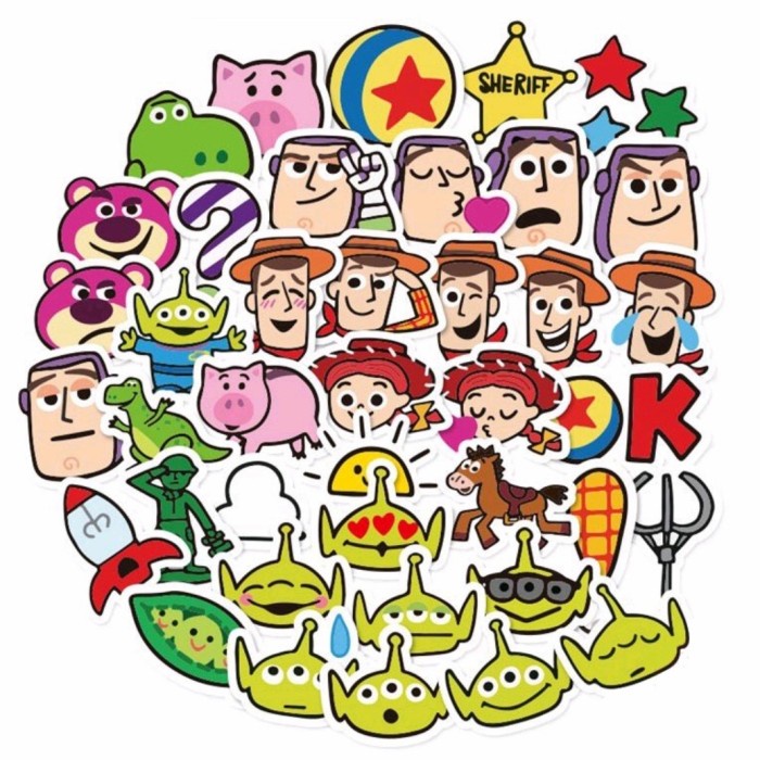 

STK- 40 pcs Stiker Gambar Toy Story Sticker Cute Woody Buz Rex Sid - Toy Story B