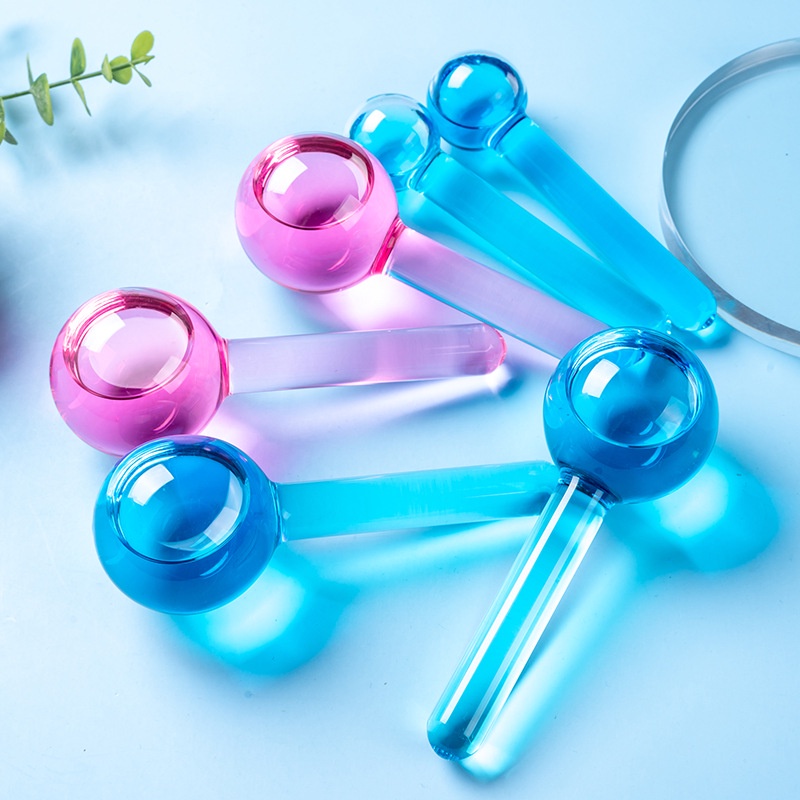 Ice Globes Roller 2pcs / Batang Kristal Pijat Wajah dan Mata untuk Kecantikan Facial Massager Stick