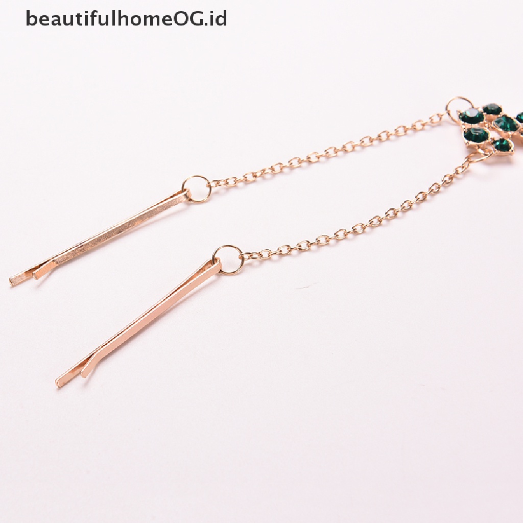 // Lebaran// Wanita Hair Clip Beads Flower Drop Hair Pin Perhiasan Dahi Hair Clip Jepit Rambut **