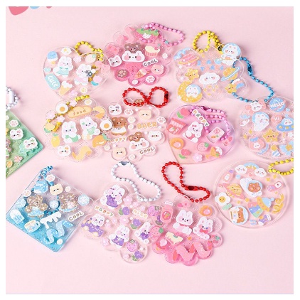 BAJ Gantungan Kunci Akrilik PREMIUM Keychain Transparan Sticker Lucu Gemas Kawaii Korea Mini Size SS232