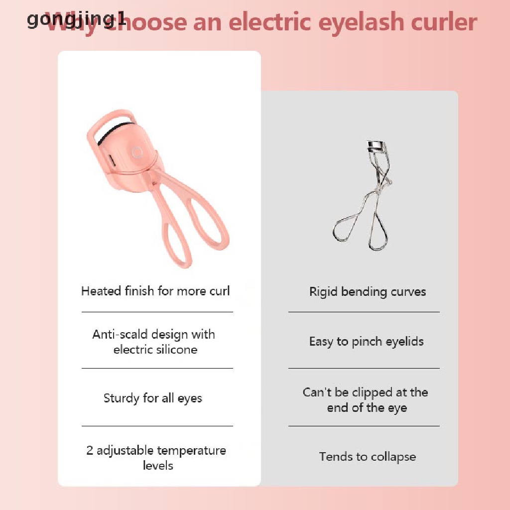 Ggg Penjepit Bulu Mata Pemanas USB Rechargeable Electric Eyelash Curlers Portable ID