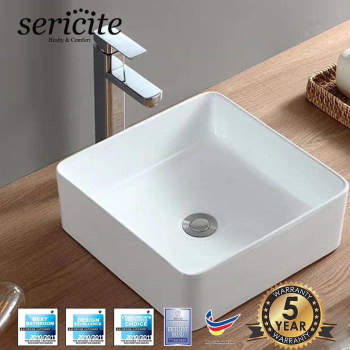 wastafel sericite table top 2060 white body only