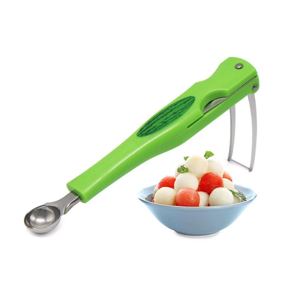 Populer Aksesoris Garpu Semangka Kreatif Stainless Steel Gadget Dapur Manual Watermelon Splitter Pulp Spoon